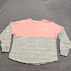 PINK Victoria's Secret Pink and Gray Sweatshirt